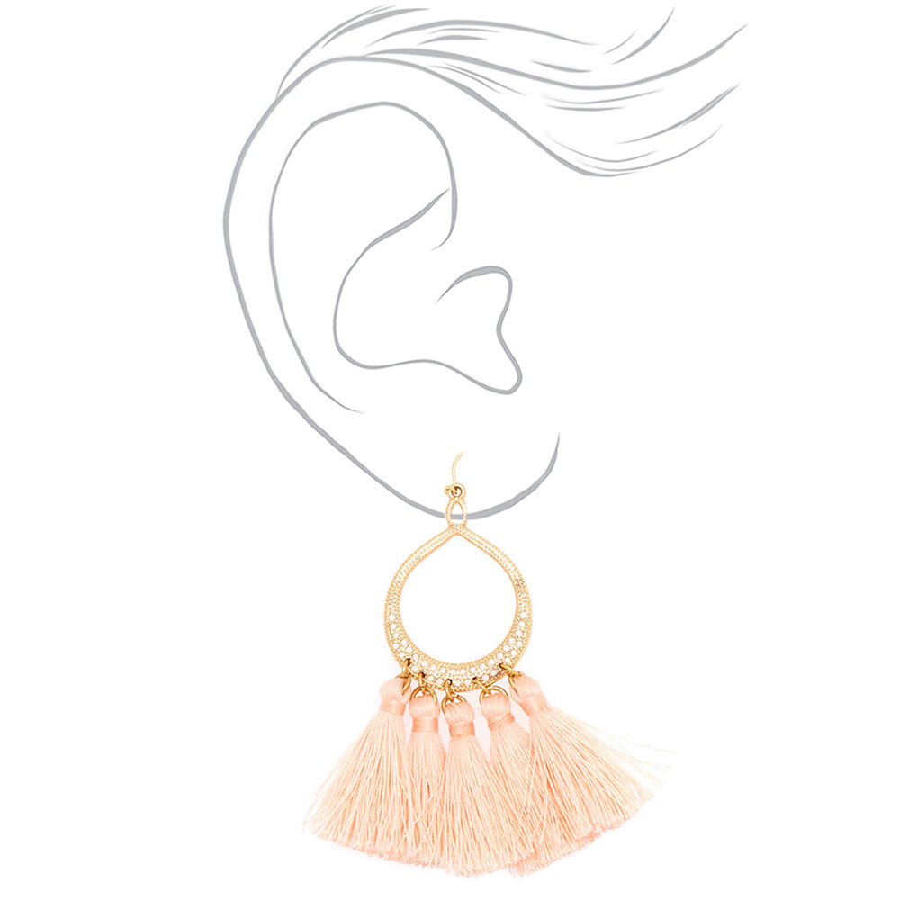3" Tassel Drop Earrings - Blush,
