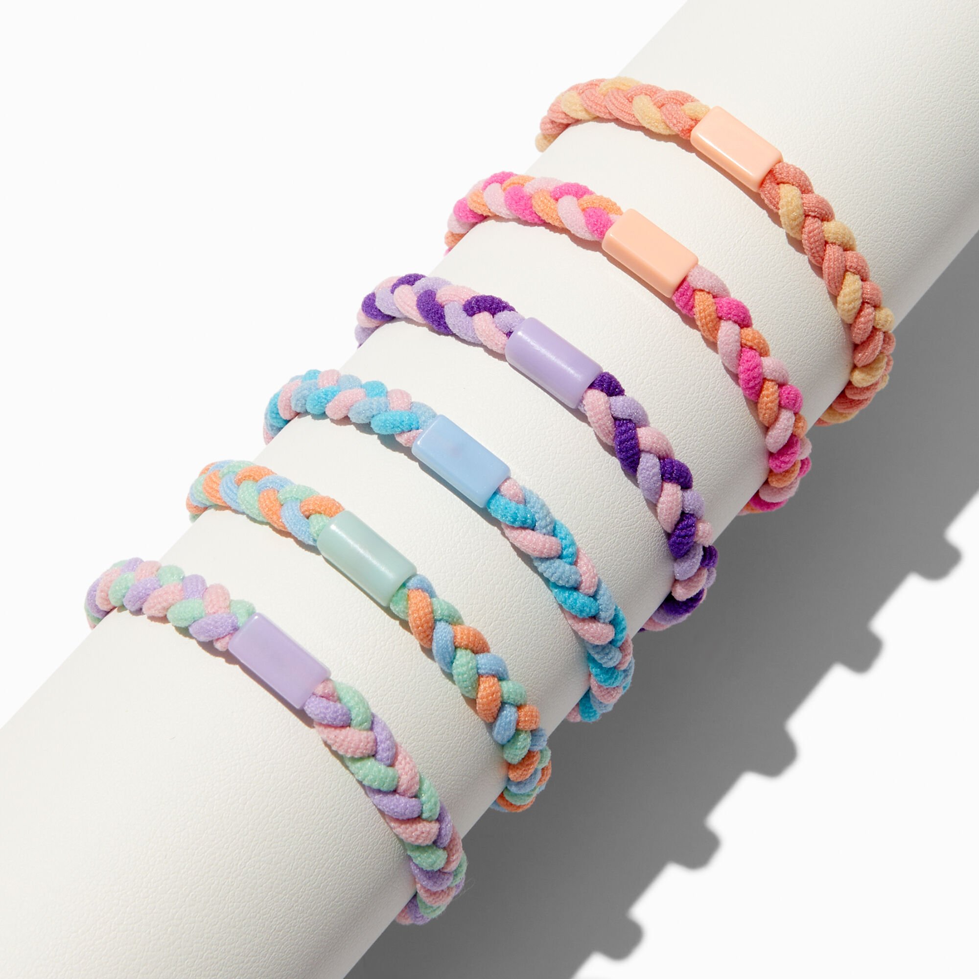 Pastel Braided Hair Ties - 6 Pack,