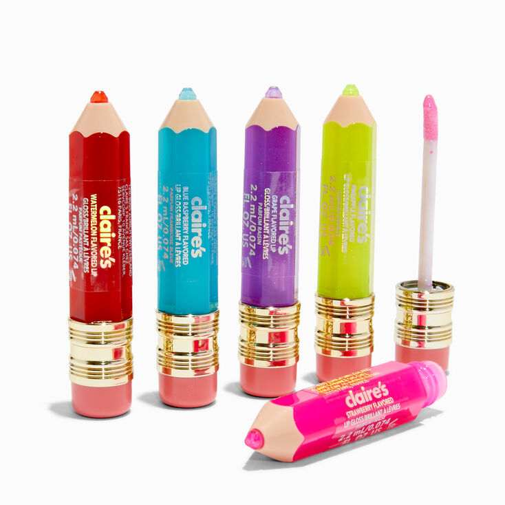 Rainbow Pencil Lip Gloss Set - 5 Pack,