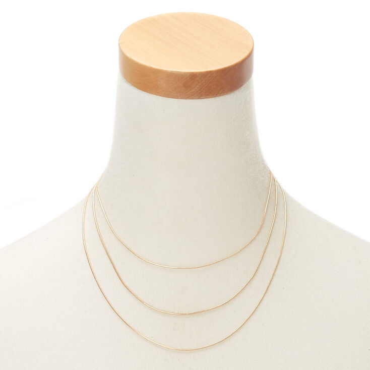 Gold Snake Chain Multi Strand Necklace,