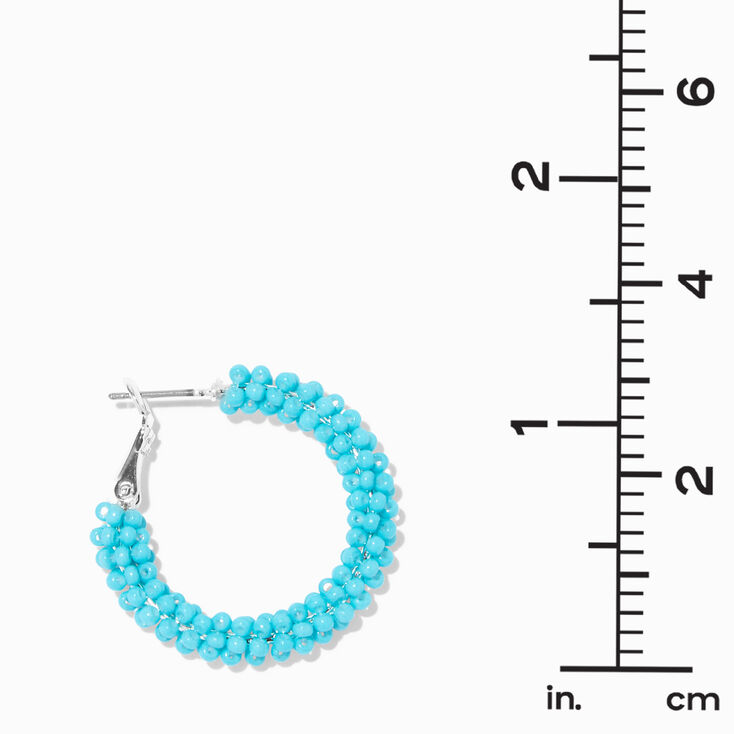 Turquoise Bead 30MM Hoop Earrings,