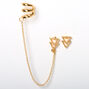 Boucles d&rsquo;oreilles &agrave; cha&icirc;ne avec double triangle couleur dor&eacute;e,