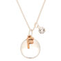 Mixed Metal Initial Charm Pendant Necklace - F,