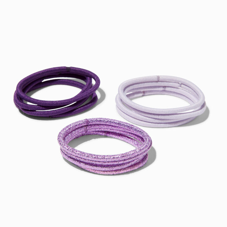 Mixed Purples Lurex Hair Ties - 12 Pack,