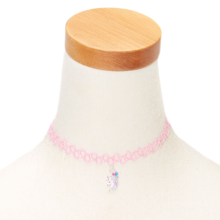 Claire's Ras-de-cou effet tatouage licorne rose