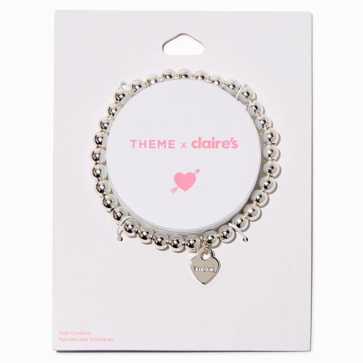T H E M E x Claire&#39;s Silver-tone Shot Bead Stretch Bracelet,
