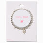 T H E M E x Claire&#39;s Silver-tone Shot Bead Stretch Bracelet,