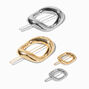 Mixed Metal Metallic Oval Hair Pins - 4 Pack,