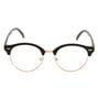 Rose Gold Browline Clear Lens Frames - Black,