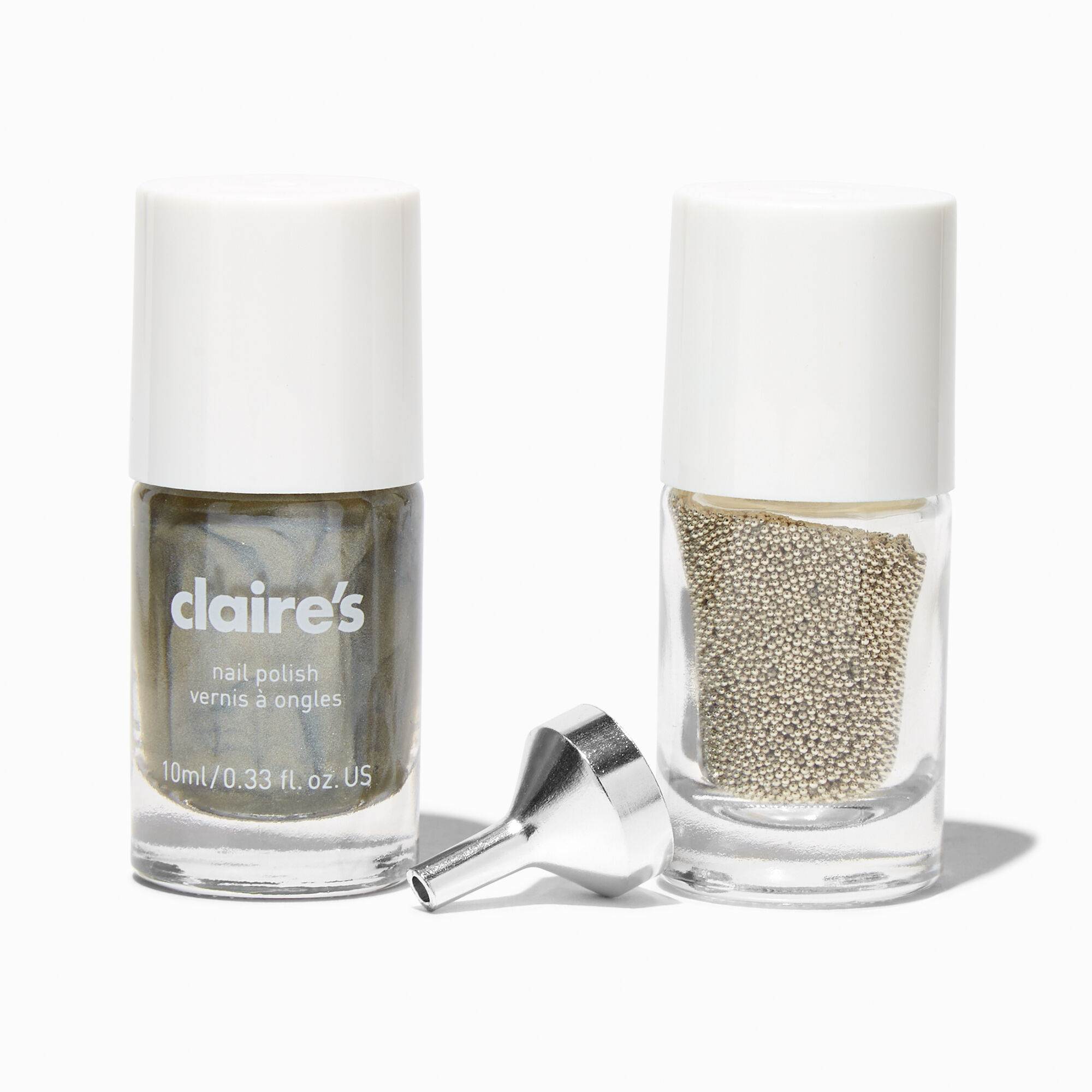 Silver Glitter Nail Polish Set - 2 Pack,