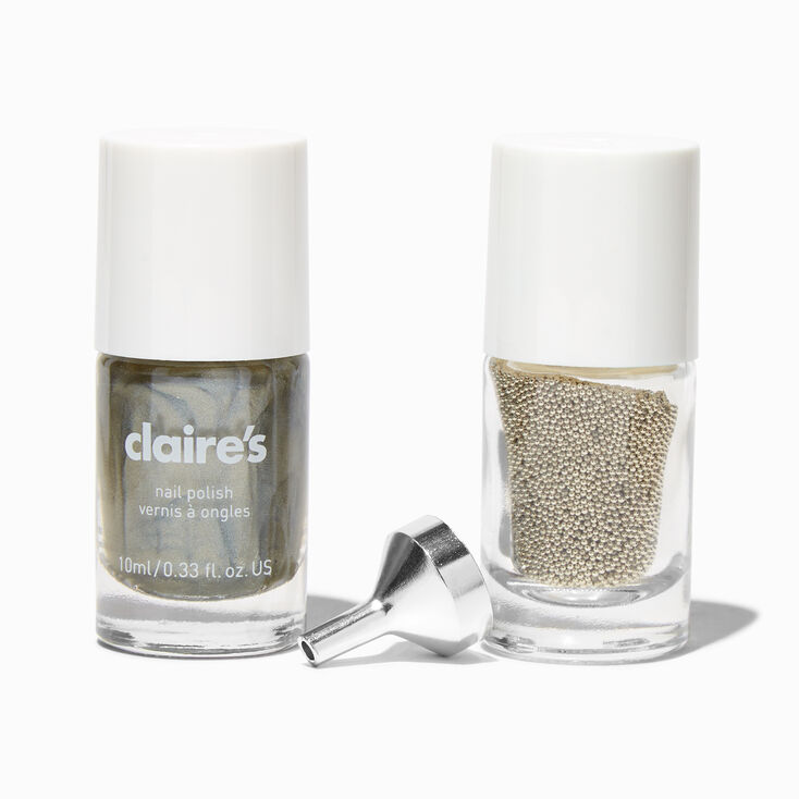 Silver Glitter Nail Polish Set - 2 Pack,