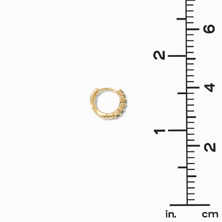 18k Yellow Gold Plated Emerald Hoop Connector Chain Teardrop Stud Earring Set - 5 Pack,