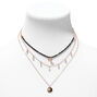 Black Celestial Multi Strand Gold Necklace,