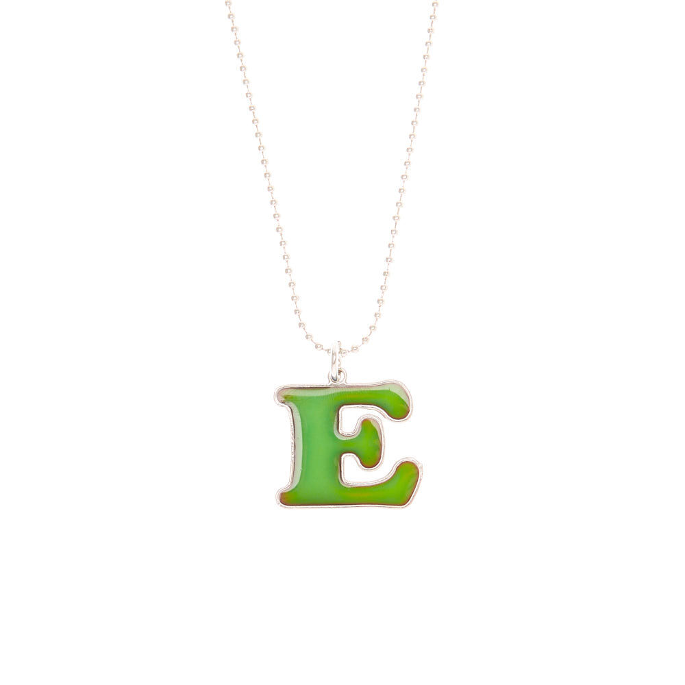 Collier d'humeur à pendentif initiale « E »,