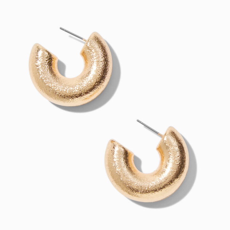 Gold-tone Thick Foil Hoop Earrings,