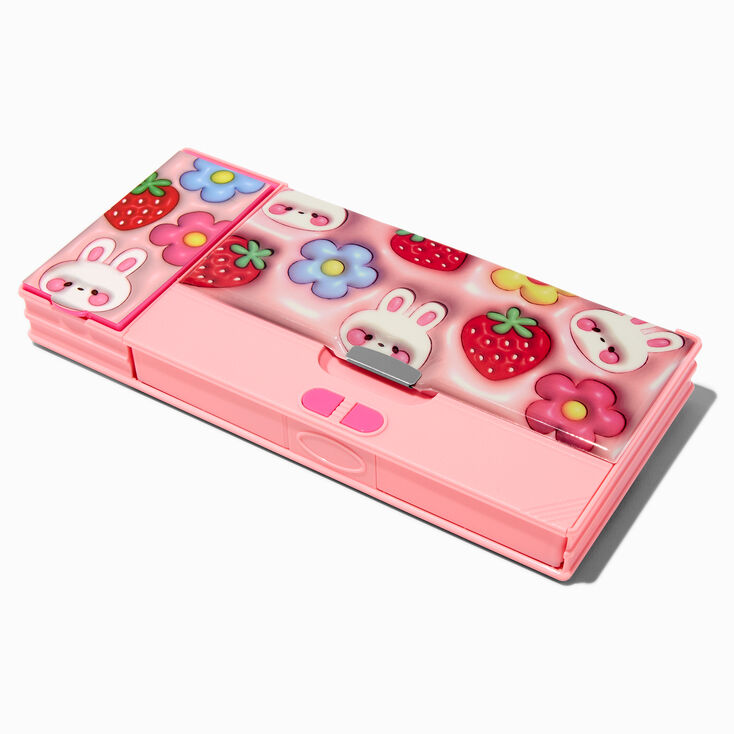 Bunny Strawberry Compartment Pencil Case,