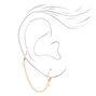 Gold Connector Chain Huggie Hoop Earrings,