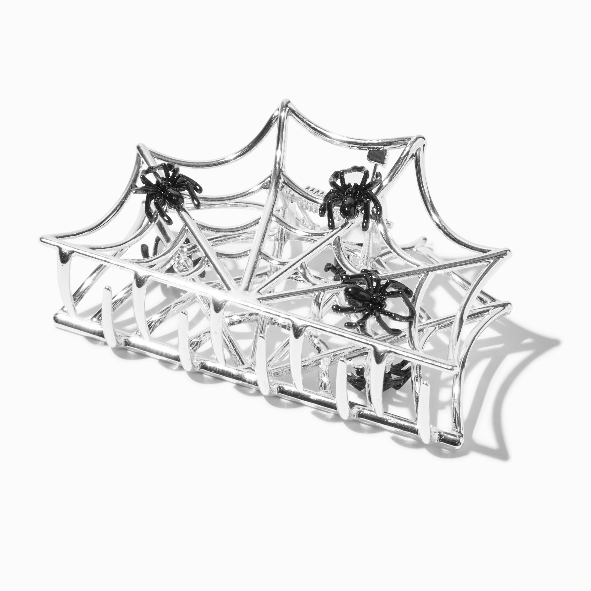 Halloween Spiderweb Silver-tone Hair Claw,