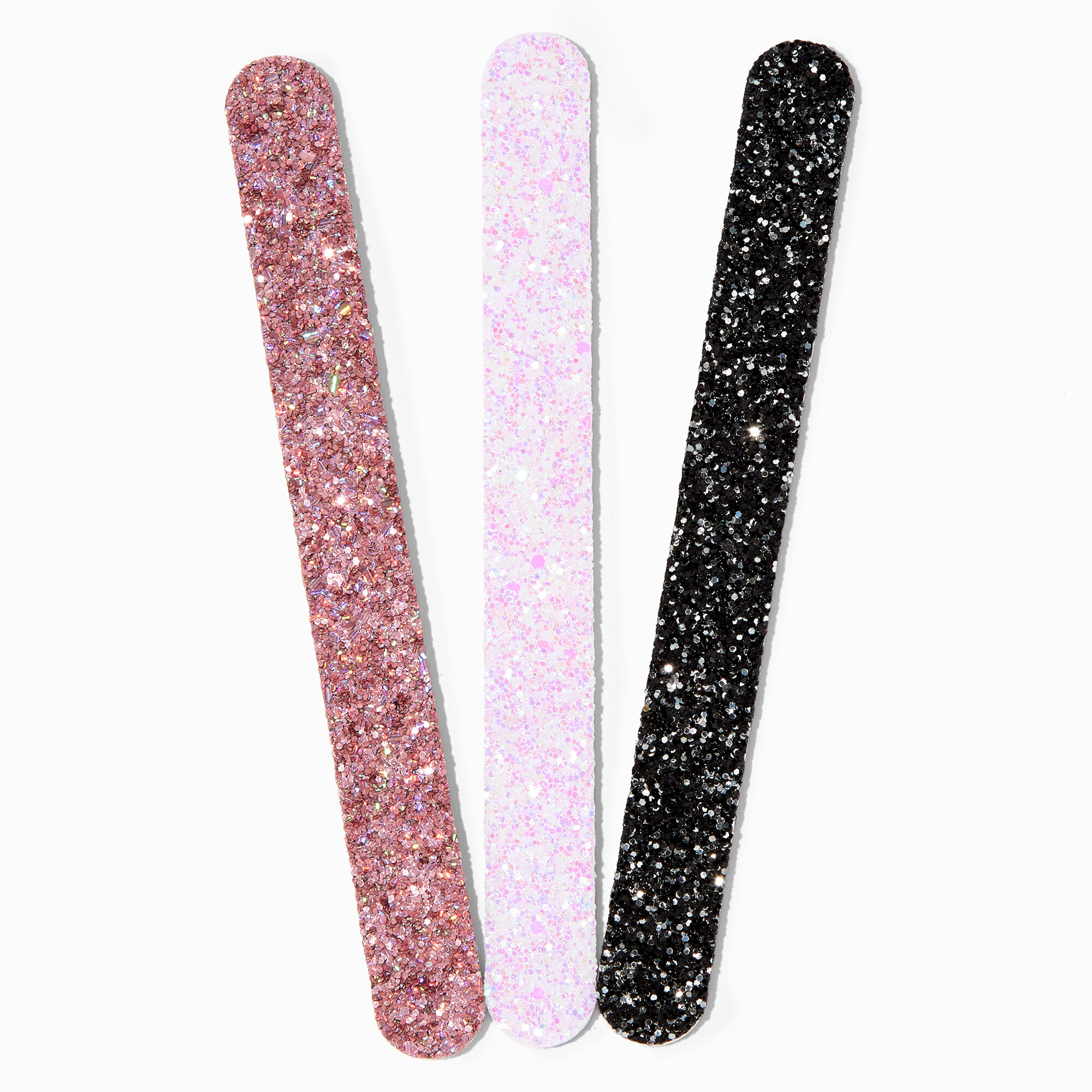View Claires Glitter Nail File Set 3 Pack Pink information