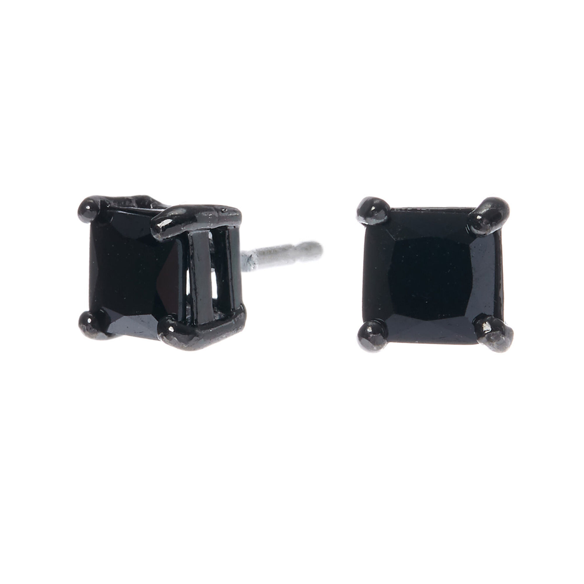 Hemae Cubic Zirconia 5mm Square Stud Earrings Black Claire S Us Hemae Cubic Zirconia 5mm Square Stud Earrings Black