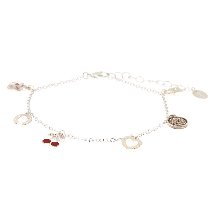 Silver Cherry Charms Anklet,