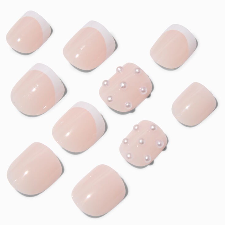 Claire's Club Pearl Press On Vegan Faux Nail Set - 10 Pack | Claire's US