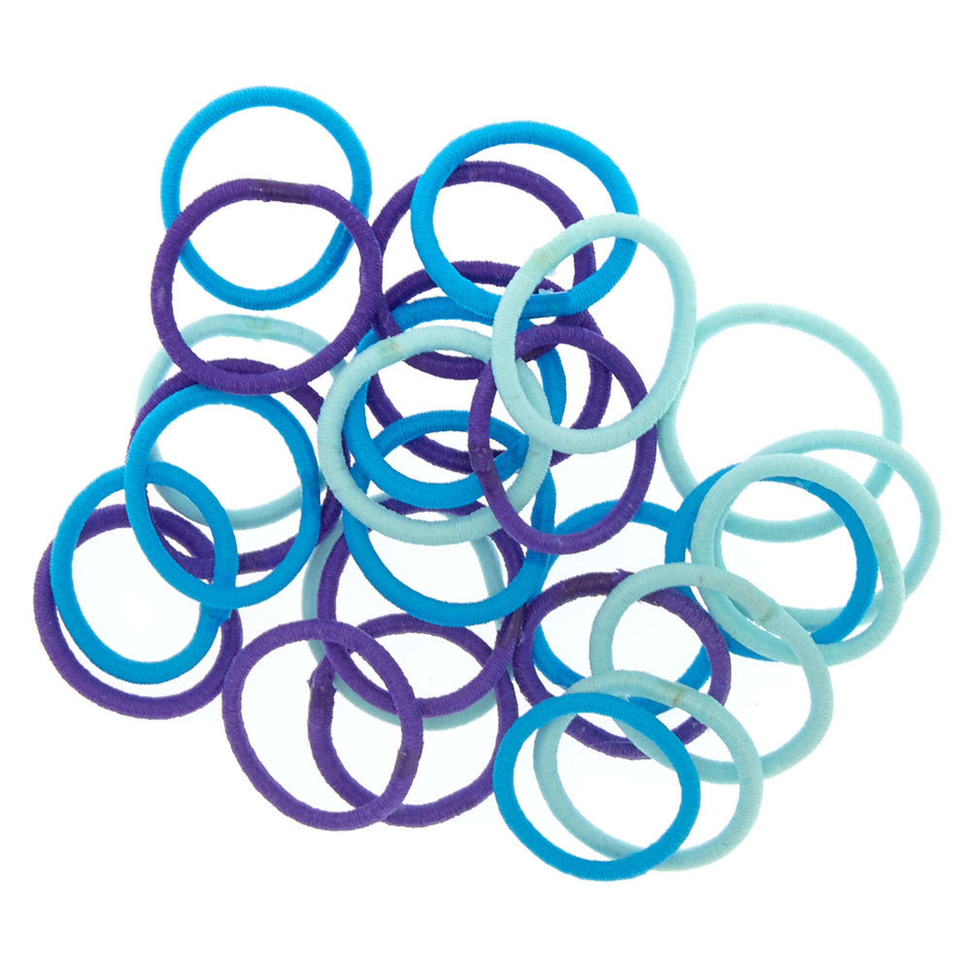 25 pack mini blue tone fabric hair ties claire s