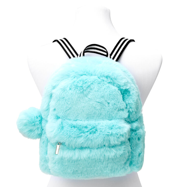 Furry Mini Backpack - Mint | Claire's US
