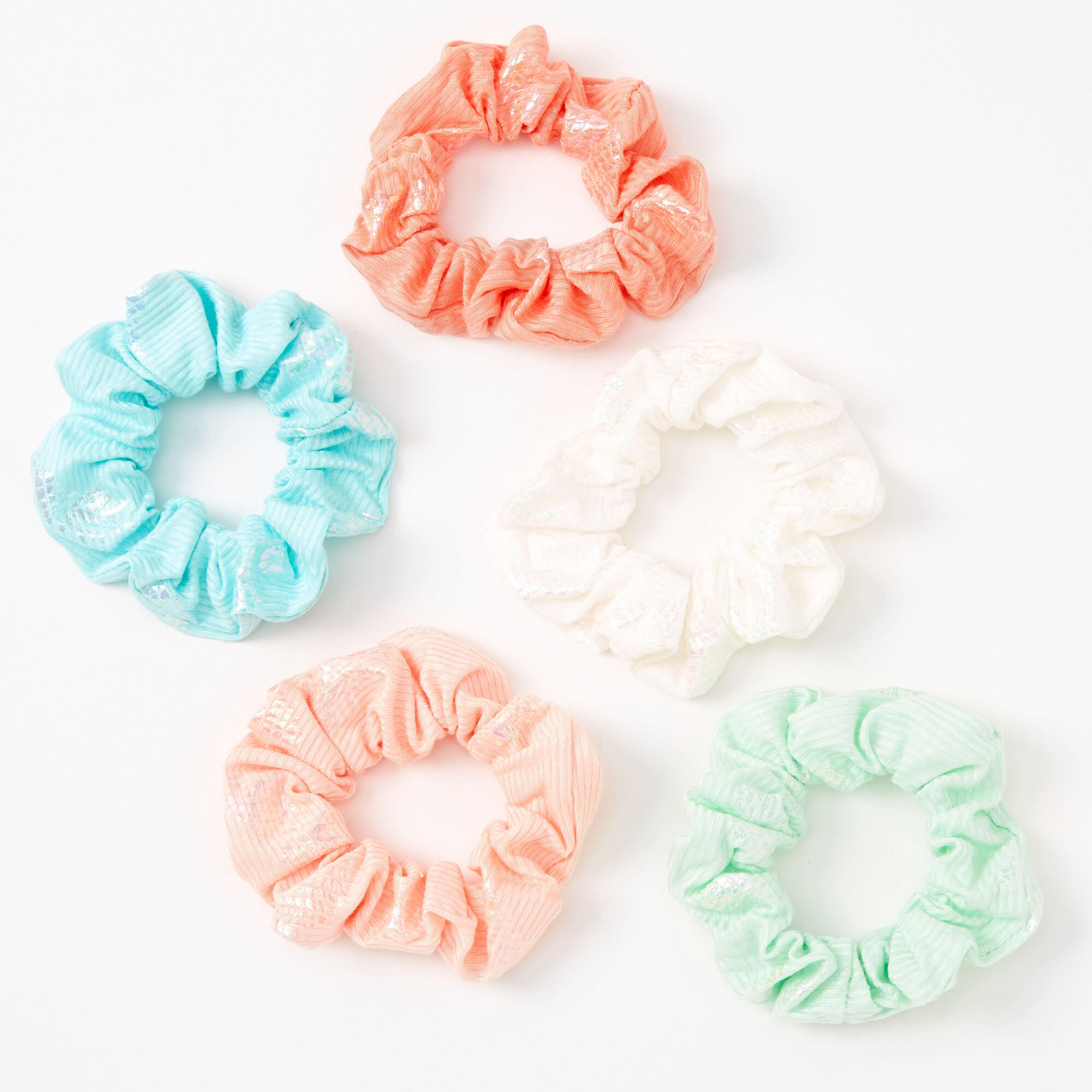 Metallic Pineapple Pastel Hair Scrunchies - 5 Pack,