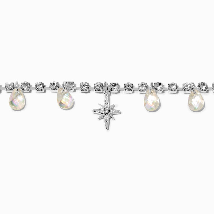 Bracelet &agrave; breloques avec cha&icirc;ne en strass &eacute;toile couleur argent&eacute;e,