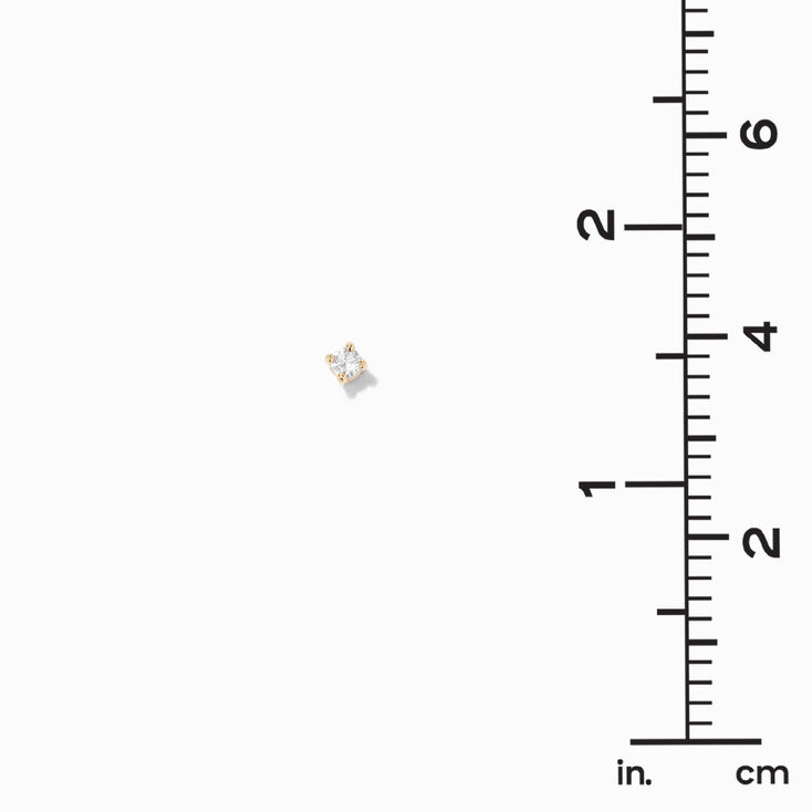 Clous d&rsquo;oreilles panier ronds 3&nbsp;mm avec zircon cubique couleur dor&eacute;e C LUXE by Claire&rsquo;s,