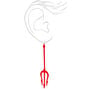 Pitchfork 3&quot; Drop Earrings - Red,