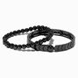 Black Herringbone Stretch Bracelets - 2 Pack,