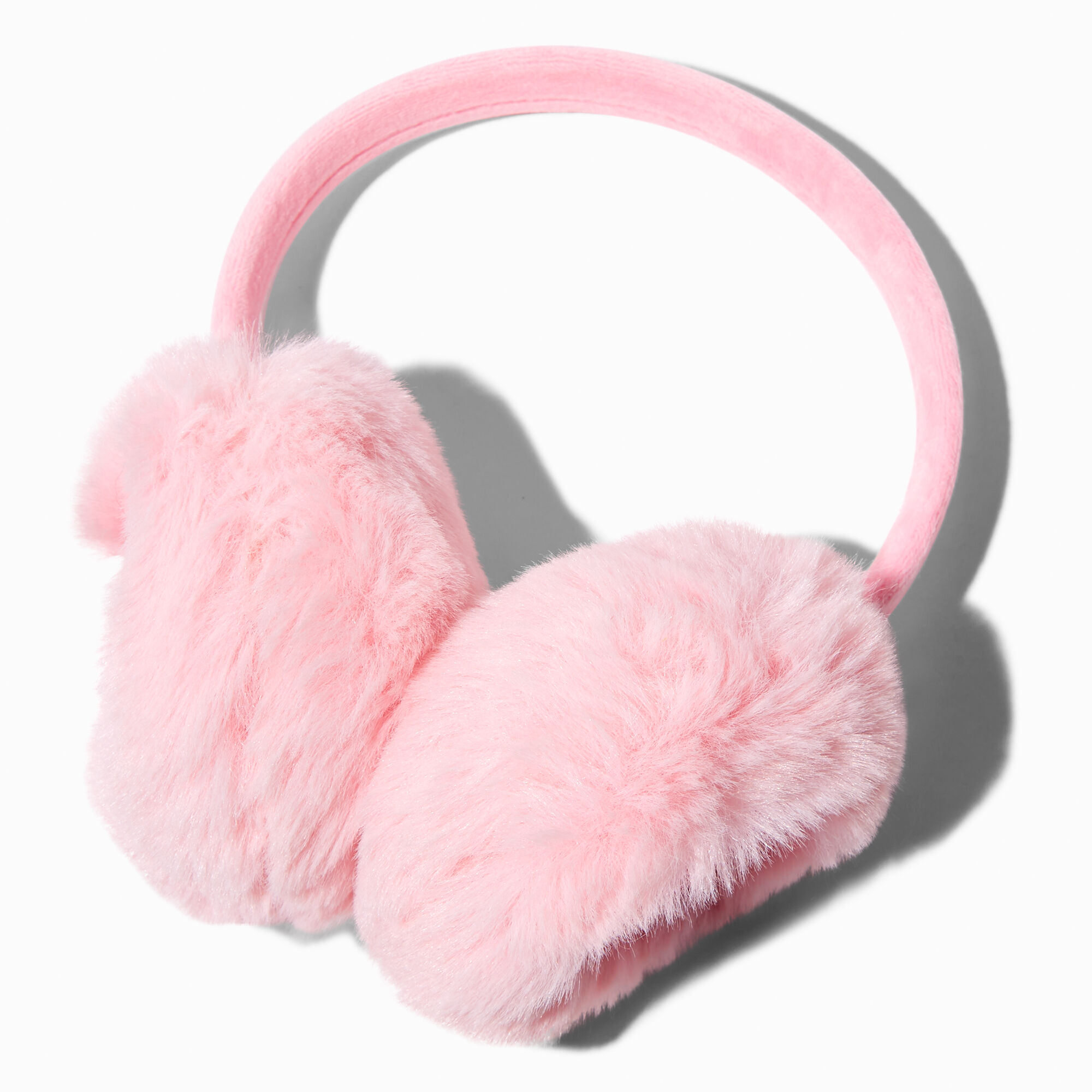 Cache-oreilles à paillettes cœur rose,