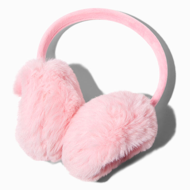 Pink Heart Glitter Earmuffs,