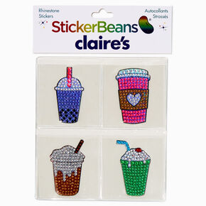 StickerBeans&reg; x Claire&#39;s Drinks Rhinestone Sticker Set - 4 Pack,