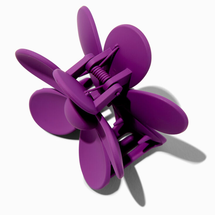 Matte Orchid Flower Medium Hair Claw,