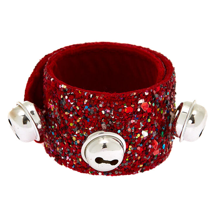 Glitter &amp; Bells Slap Bracelet - Red,