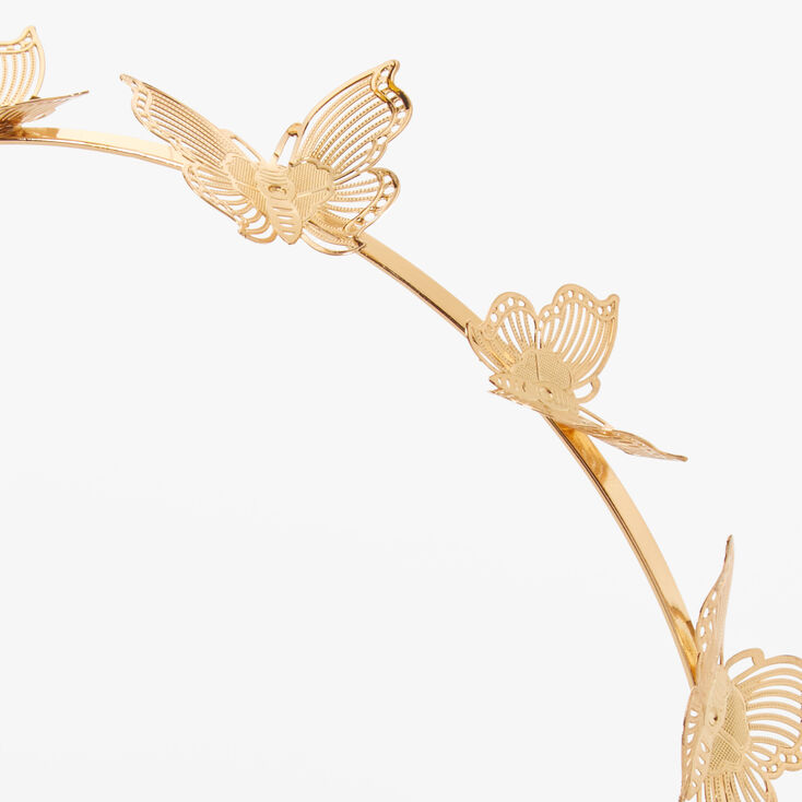 Gold Shiny Butterfly Headband,