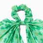 Small Green Shamrock Hair Scrunchie Scarf,