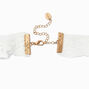 Gold-tone Puffy Heart Lace Necklace,