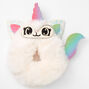 Chouchou chat-licorne en fausse fourrure de taille moyenne - Blanc,