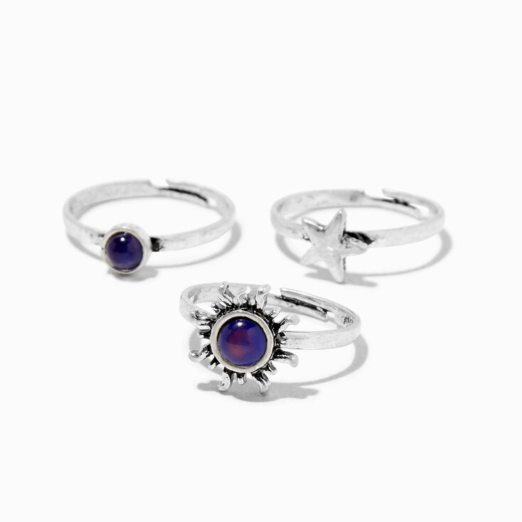 Silver Celestial Mood Rings - 3 Pack,