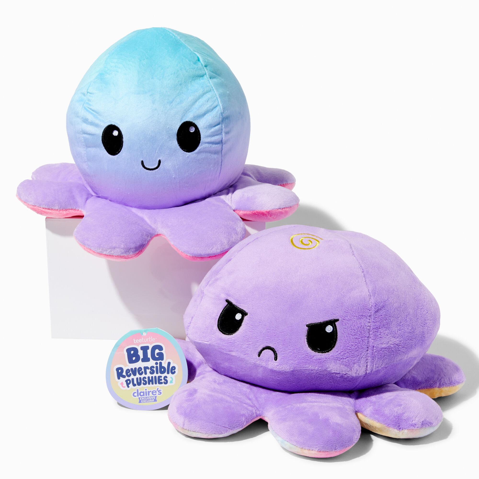 claires.com | TeeTurtle™ Claire's Exclusive 8'' Reversible Plushies Purple Tie Dye Octopus