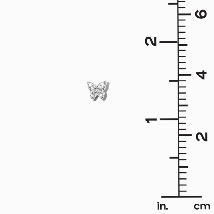 C LUXE by Claire&#39;s Sterling Silver 1/10 ct. tw. Pav&eacute; Lab Grown Diamond Butterfly Stud Earrings,