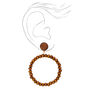 Brown 1.5&quot; Beaded Door Knocker Drop Earrings,
