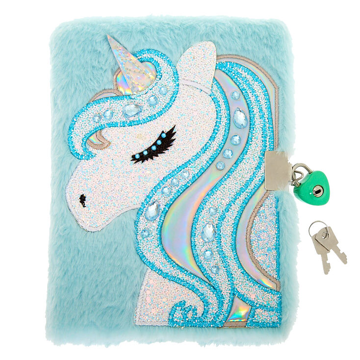 Claire's Carnet doux à cadenas Miss Glitter la licorne - Vert menthe