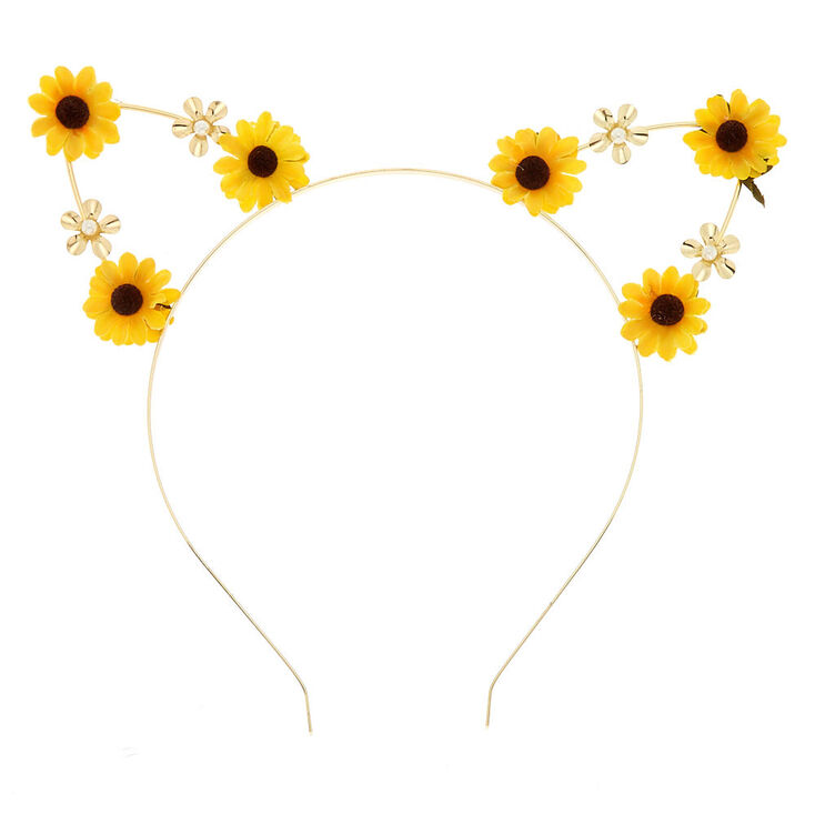 Sunflower Cat Ears Headband,