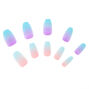 Bright Ombre Pastel Coffin Faux Nail Set - 24 Pack,