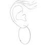 Silver-tone Glitter Thin 60mm Hoop Earrings,
